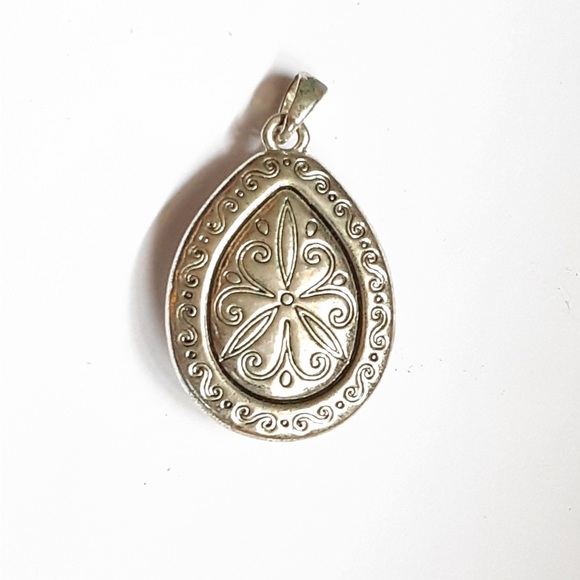 Vintage Teardrop Moonglow Necklace Pendant Only in Silver Tone - Picture 5 of 6